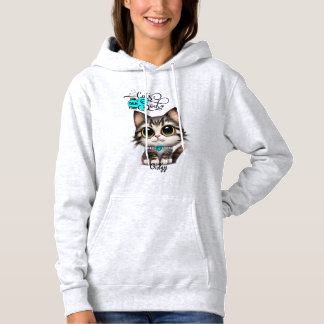 Pas de naam van uw kat aan, Cat's kan de ziel kalm Hoodie
