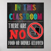 Pas De Nourriture Ou De Boissons Autorisés Poster 