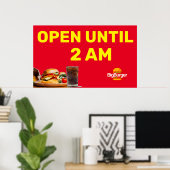 Pas de Open Logo van het Restaurant van de Burger Poster (Thuiskantoor)