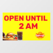 Pas de Open Logo van het Restaurant van de Burger  Raamsticker (Vel)
