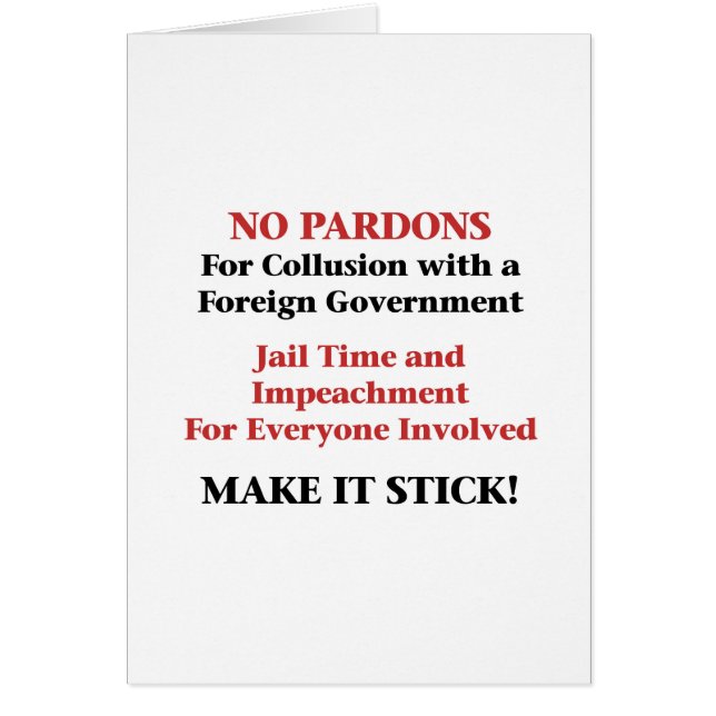 Pas de pardon pour la collusion ! (Devant)