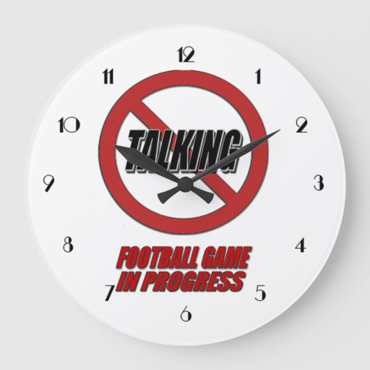 Pas De Parler Football Jeu En Cours Horloge Mur (Recto)