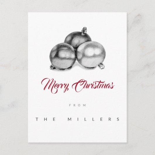 Pas de photo Carte postale Art Pencil Baubles (Devant)