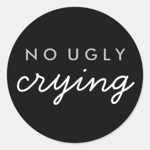 Pas de pleurs moches de mariage Faveur Sticker Bla