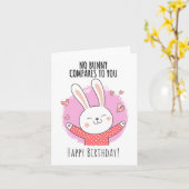 Pas De Puns Bunny Carte Anniversaire (Fleur jaune)