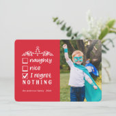 Pas de regrets... Carte de voeux drôle de Noël (Debout devant)