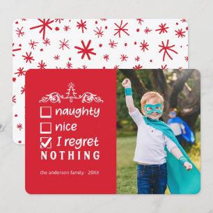 Pas de regrets... Carte de voeux drôle de Noël