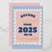 Pas de résolution cette année Carte de vacances en (Recto/Verso)