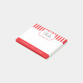 Pas de rode strepes van de maaltijd aan post-it® notes (Schuin)