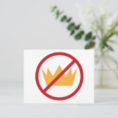 PAS DE ROIS ! Carte postale bleue anti-Trump (Debout devant)