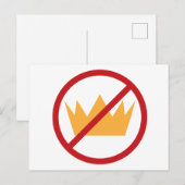 PAS DE ROIS ! Carte postale bleue anti-Trump (Devant / Derrière)