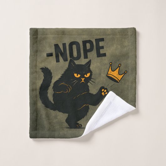Pas De Rois En Amérique Chat Noir Drôle Kicking Cr (Gant de toilette)