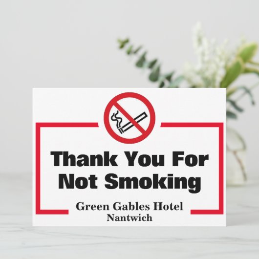 Pas de tabac - Merci pour ne pas fumer Carte (Debout devant)