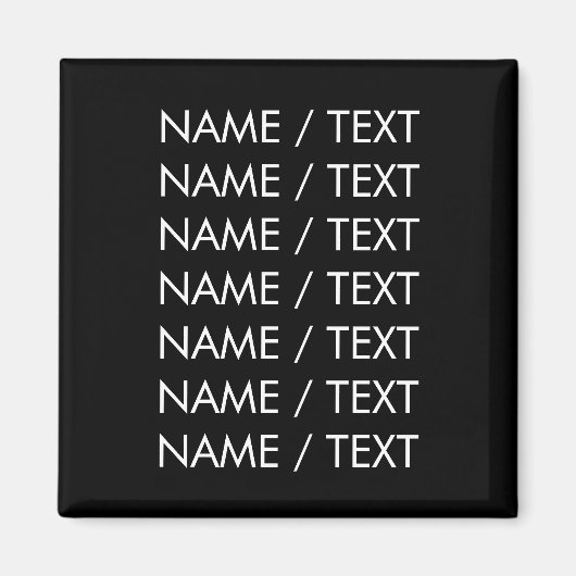 Pas de tekst van de Naam minimalistisch elegant zw Magneet (Voorkant)