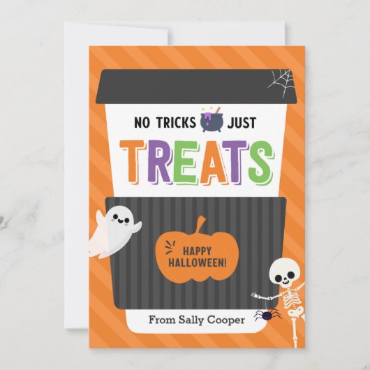 Pas de Tricks Halloween Coffee Titulaire de carte (Devant)