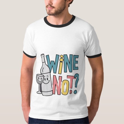 Pas de vin ? T-shirt Ringer 🍷 👕 (Devant)
