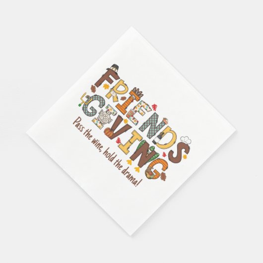 Pas de wijn Houd het drama Vriendschapsgeschenk Servet (Hoek)