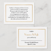 Pas d'emballage carte d'insertion de douche nuptia (Devant / Derrière)