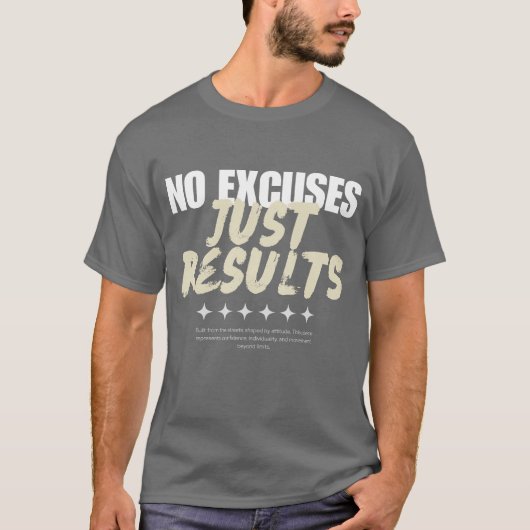 "Pas d'excuses, juste des résultats" T-shirt graph (Devant)