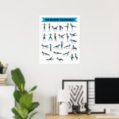 Pas d'exercice de poids Poster Fitness - Bleu (Bureau à domicile)