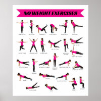 Pas d'exercice de poids Poster Fitness - Rose