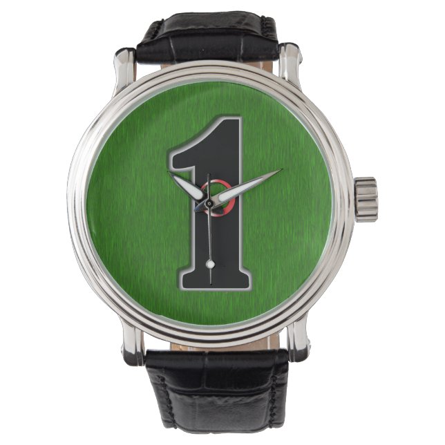 Pas deze Lucky Golfer Hole in één ontwerp aan! Horloge (Voorkant)