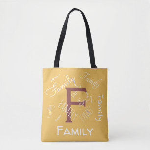 Pas deze sjabloon, MONOGRAM, FAMILIE, NAAM aan Draagtas