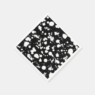 Pas deze zwart-wit Splatter Paint Art aan Servetten