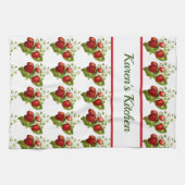 Pas dit aardbeienpatroon Kitchen aan Theedoek (Horizontaal)