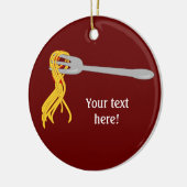 Pas dit grafisch Pasta Spaghetti aan Keramisch Ornament (Links)