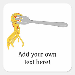 Pas dit grafisch Pasta Spaghetti aan Vierkante Sticker