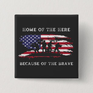 Pas dit ontwerp aan: Veteranendag Vierkante Button 5,1 Cm