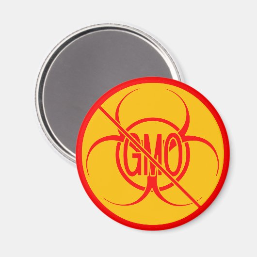 Pas d'OGM Magnets Biodanger Pas d'OGM Frigo Magnet (Recto/Verso)