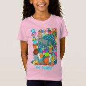 Pas drôle ! T-shirt rose fille (Devant)