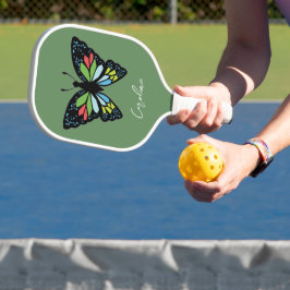 Pas een prachtige vlinder aan met kleurrijke vleug pickleball paddle