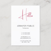 Pas elegante moderne verticale Sjabloon aan Hallo Visitekaartje (Achterkant)