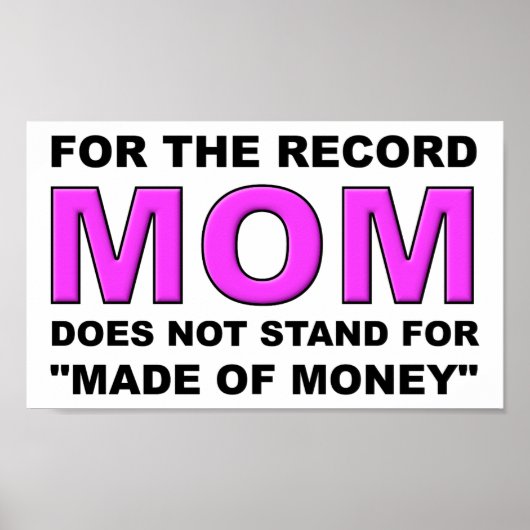 Pas fait d'argent Drôle Poster (Devant)