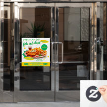 Pas Fish And Chips Cafe Verkoop Promo Deur aan