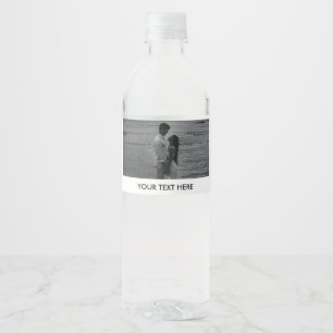 Pas Foto en Tekst elegante bruiloft aan Waterfles Etiket