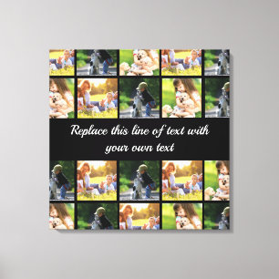 Pas fotocollage en tekst aan canvas afdruk