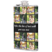 Pas fotocollage en tekst aan heupfles (Links)