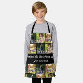 Pas fotocollage en tekst aan schort (Gedragen)