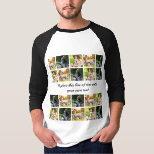 Pas fotocollage en tekst aan t-shirt