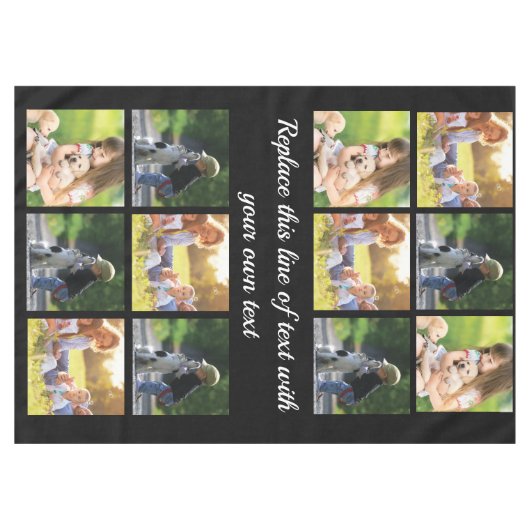 Pas fotocollage en tekst Hoesje-Mate iPhon aan Tafelkleed (Voorkant (Horizontaal))