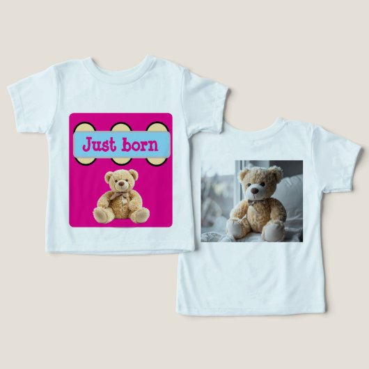Pas Geboren Teddybeerontwerp (Ontwerp Voorkant & Achterkant)