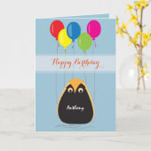 Pas Gelukkige Verjaardag met een Gelukkige Uil aan Kaart (Gele Bloem)