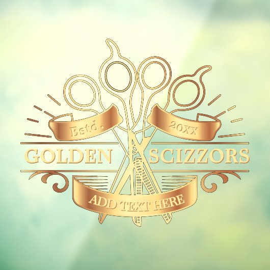 Pas Generic Gouden Kapperszaak Haar Salon Voorkant Raamsticker (Vel 3)