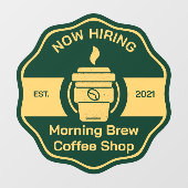 Pas generieke coffeeshop nu inhuren front raamsticker (Vel)