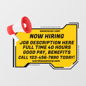 Pas generieke luidspreker nu inhuren raamsticker (Vel)