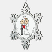 Pas getrouwd 1e kerstmis met Ornament Snowflake (Rechts)